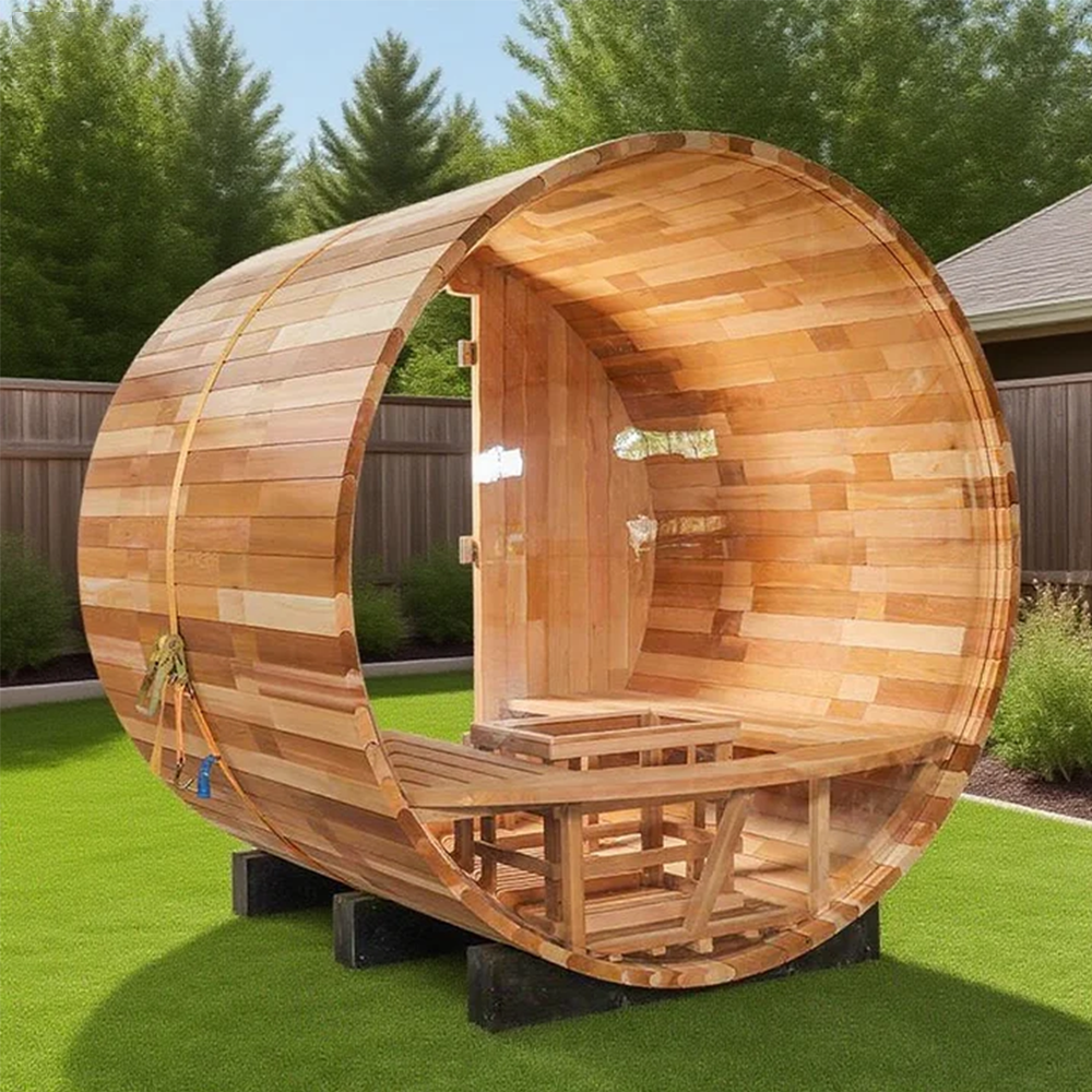 BS-C 4 Person Outdoor Barrel Sauna