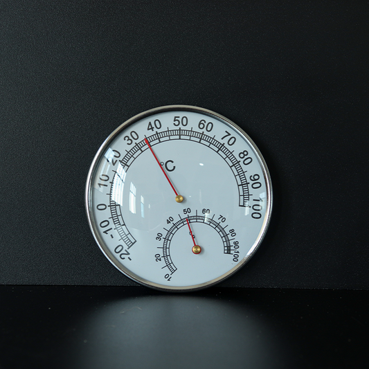 GT-01 Glass Encased Thermo-hygrometer With Silver Rim