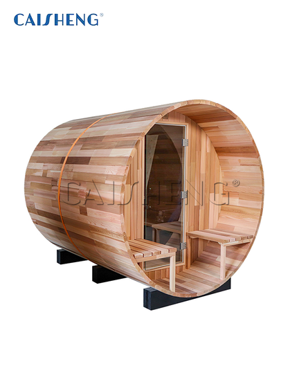 BS-A 4 Person Outdoor Red Cedar Barrel Sauna