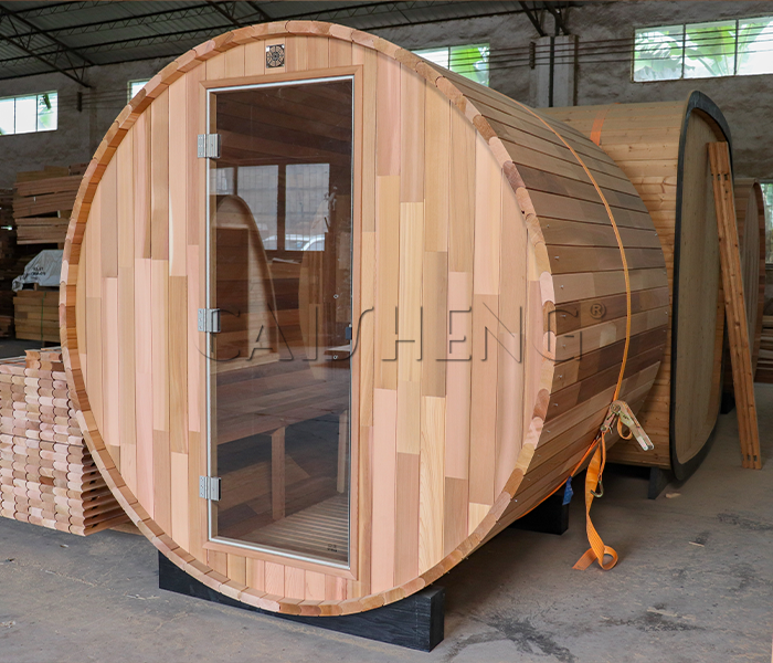 BS-A 4 Person Outdoor Red Cedar Barrel Sauna