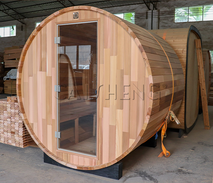 BS-A 4 Person Outdoor Red Cedar Barrel Sauna