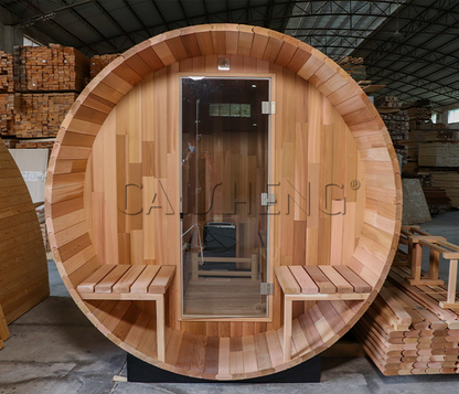 BS-A 4 Person Outdoor Red Cedar Barrel Sauna