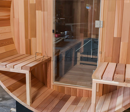 BS-A 4 Person Outdoor Red Cedar Barrel Sauna