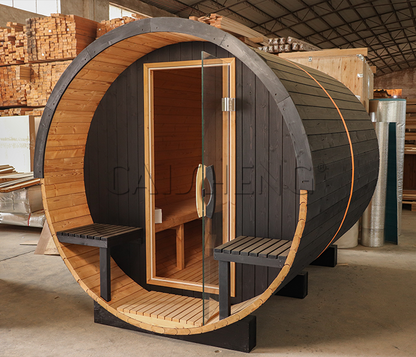 BS-D 4 Person Outdoor Barrel Sauna