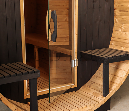 BS-D 4 Person Outdoor Barrel Sauna