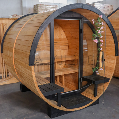 BS-E 4 Person Outdoor Barrel Sauna